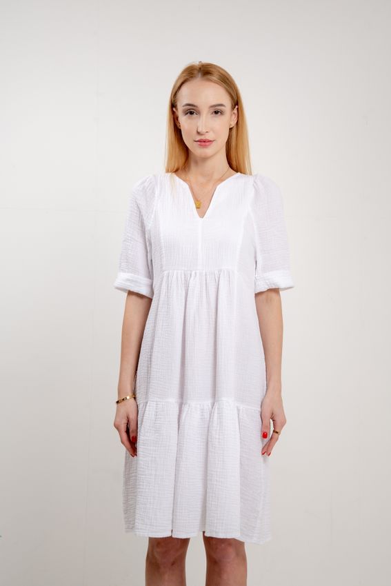 Mušelínové šaty bílé Zaira