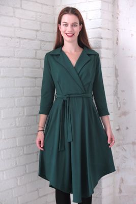 Modalové asymetrické šaty Marta zelené